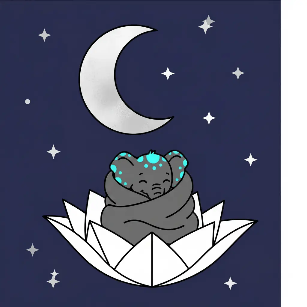 El elefante usa sus largas orejas para cubrirse como si fueran una manta.