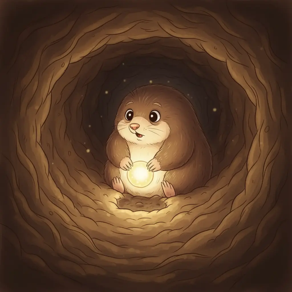 Excavino descubre una semilla brillante en la tierra.