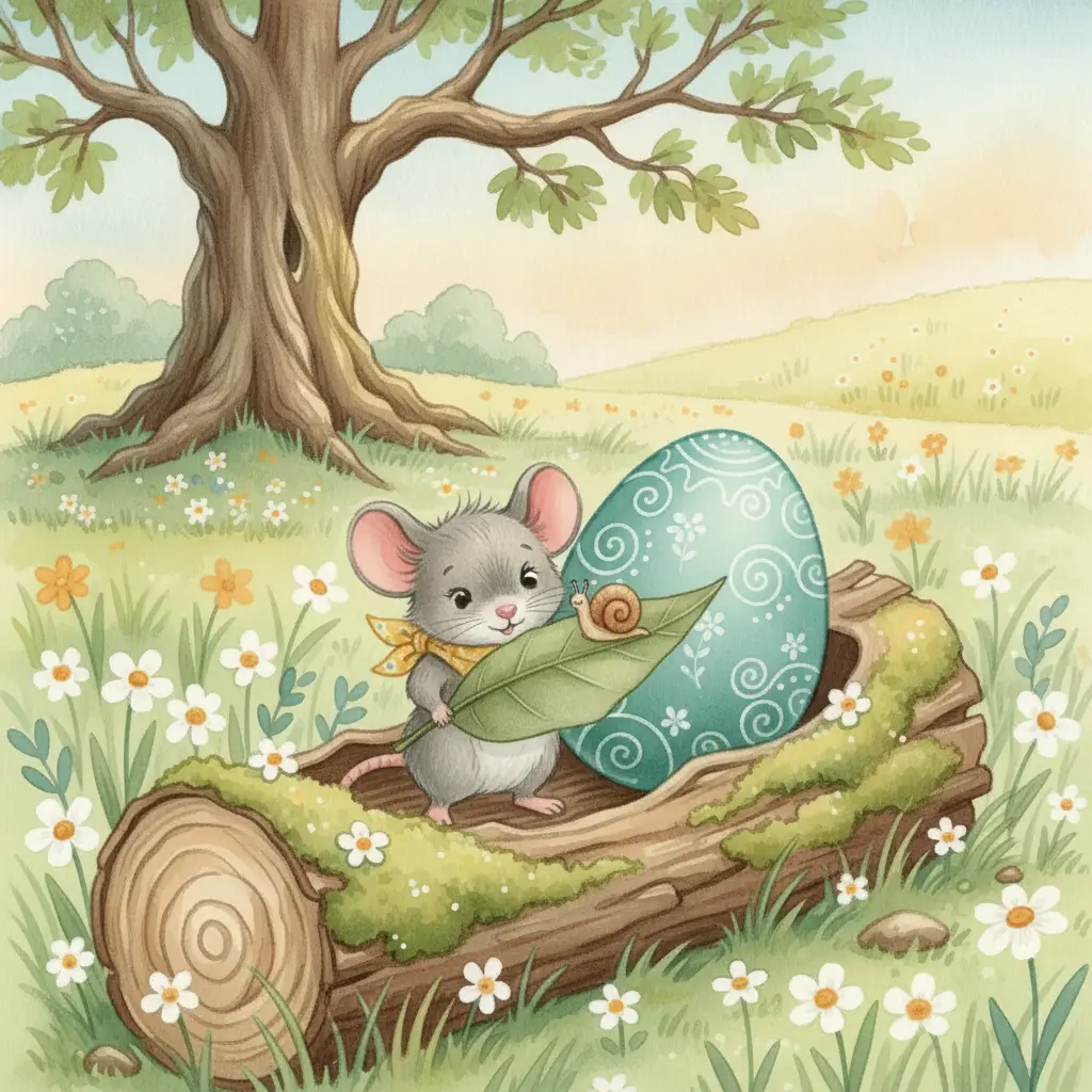 Milo observa a un caracol y tiene una idea con una hoja grande.