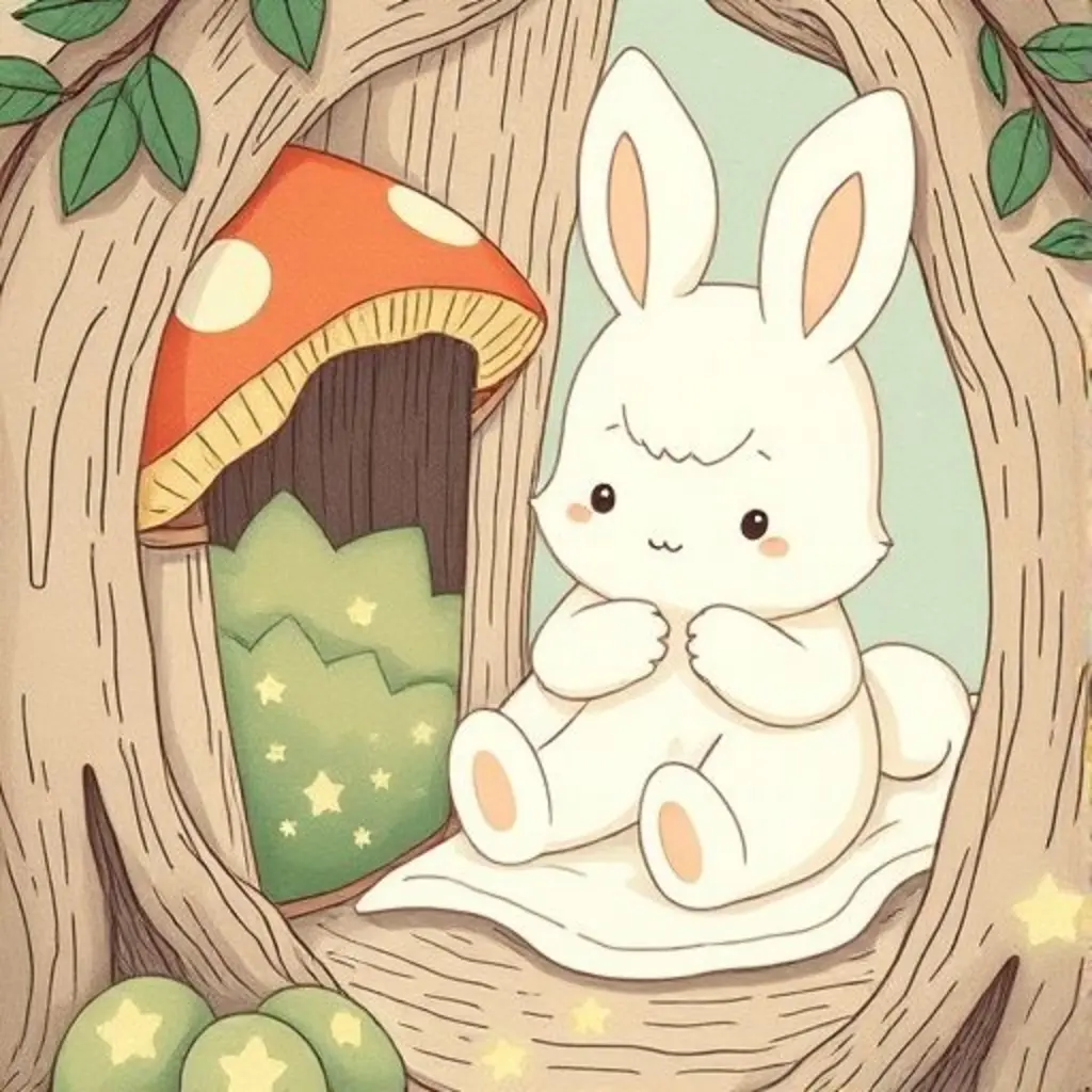 Tedino buscando su nubecita, mirando en diferentes rincones de su casa de árbol y contando.