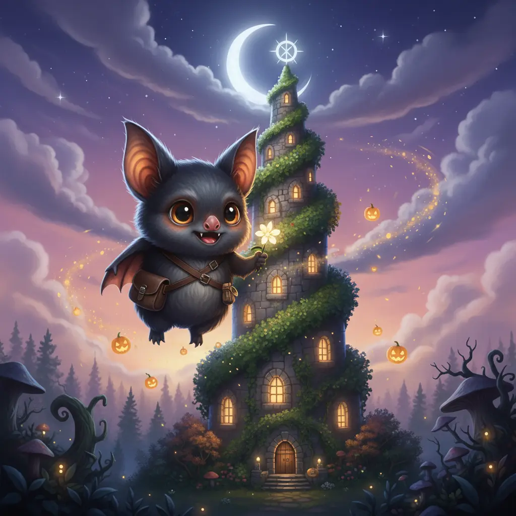 Oliver regresa a la torre con una flor luminosa y una nueva confianza.