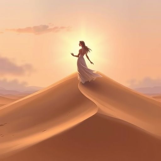 Duna la duna, ahora brillante y llena de propósito, iluminando el desierto.