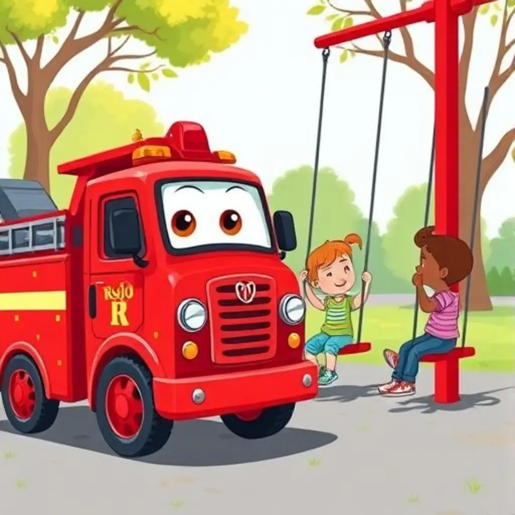 Niños felices columpiándose en silencio.