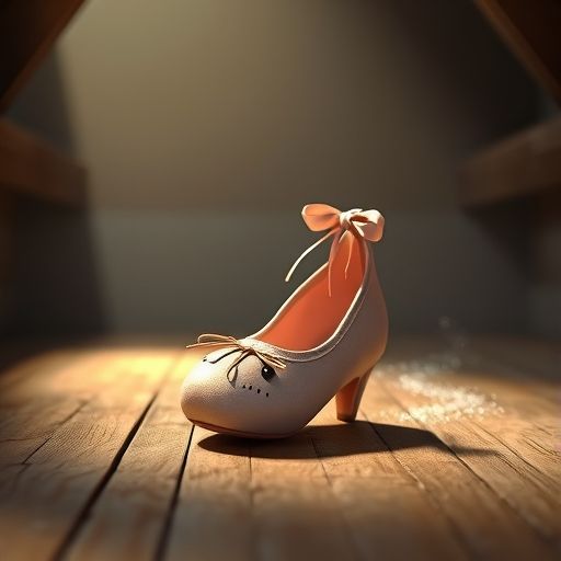 Zapatín, un zapato de baile, crea pasos invisibles en un ático iluminado por la luna.