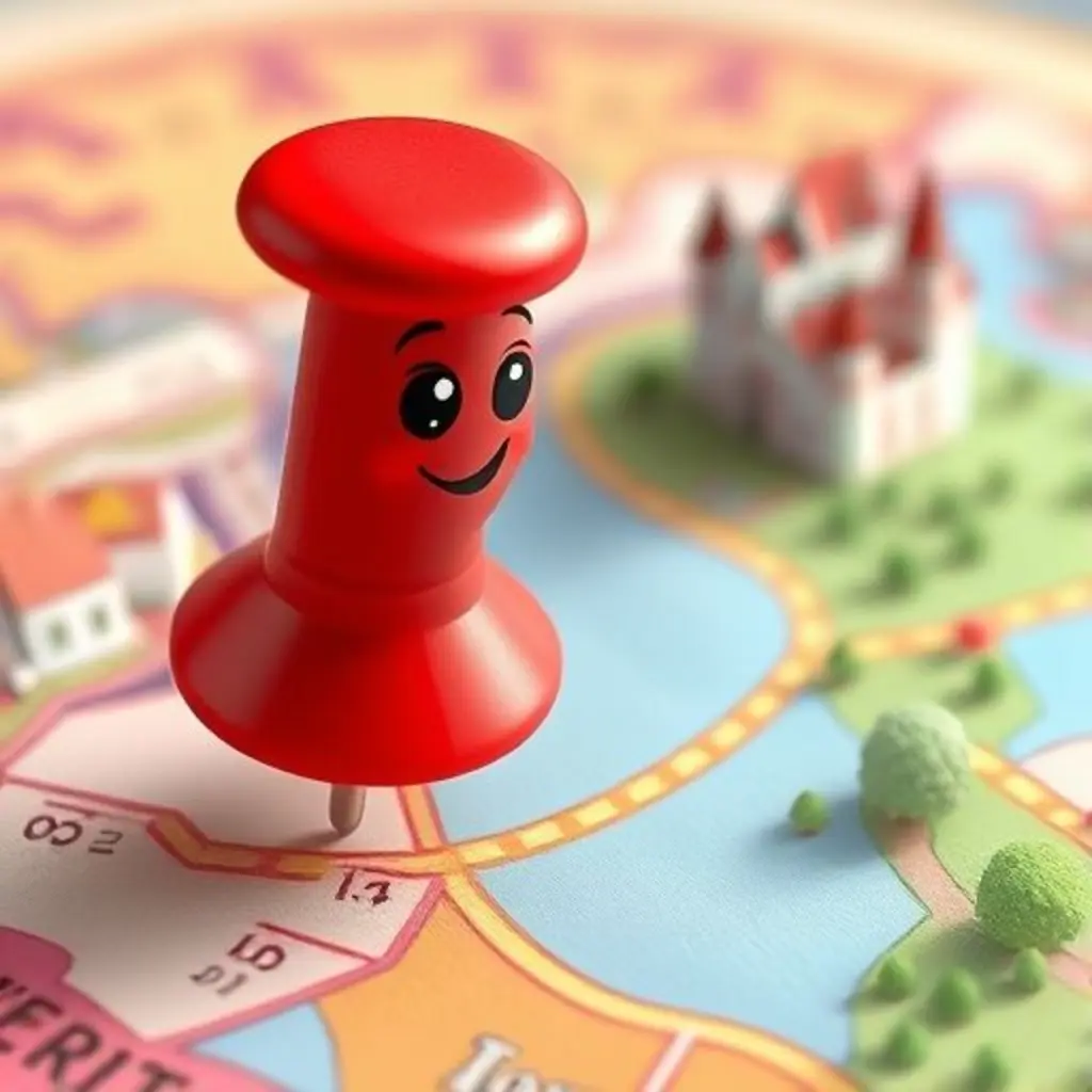 Punto rueda sobre un mapa, dejando un rastro de luz brillante.