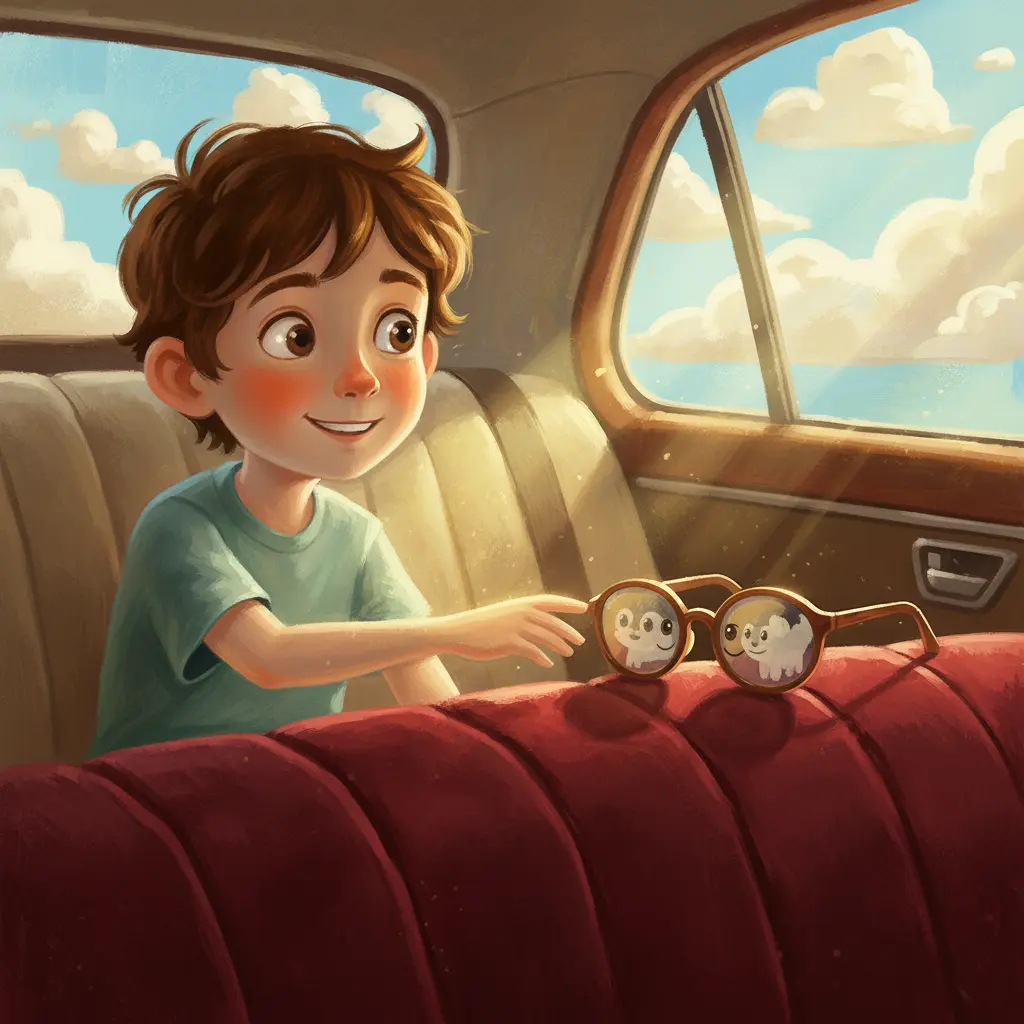 Leo ríe al ver las nubes con formas de animales gracias a Reflejo.