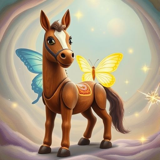 La mariposa Luz de Sueño le explica a Galope que las burbujas son sueños.