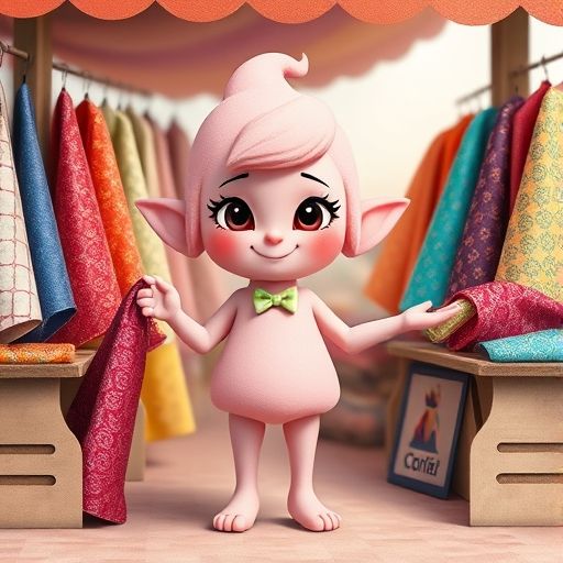 Borrina, la borradora mágica, encuentra una tela con colores de arcoíris en el mercado.