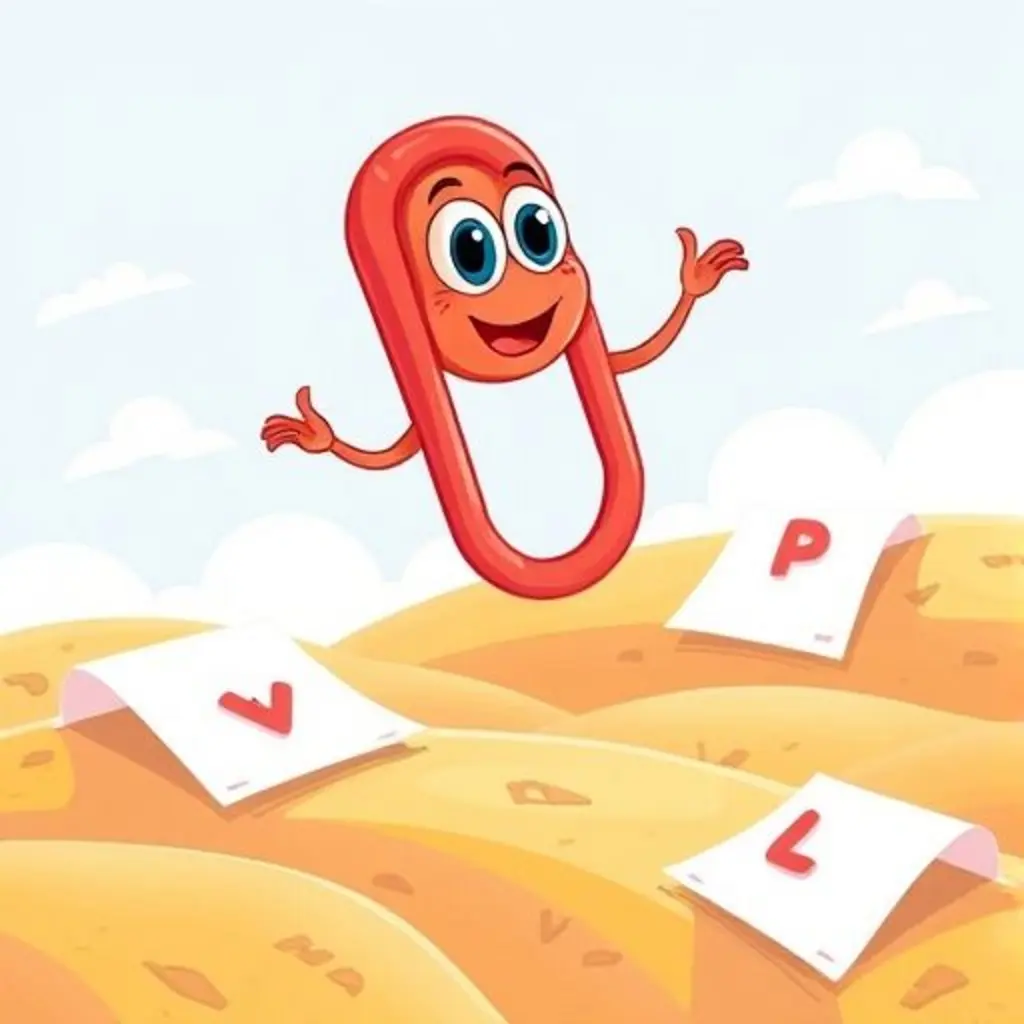 AbrazoPapeles, el clip rojo, flota y pregunta a dos letras si quieren más amigos.