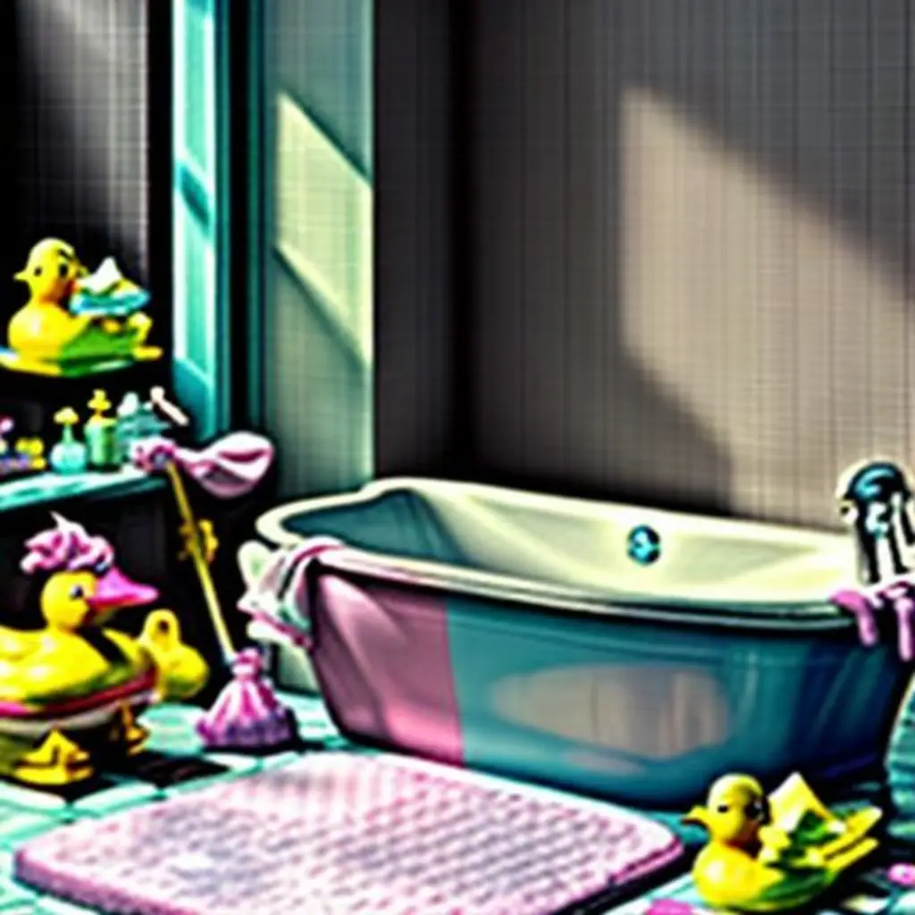 Suavecito pasea a los juguetes por el baño, flotando feliz.