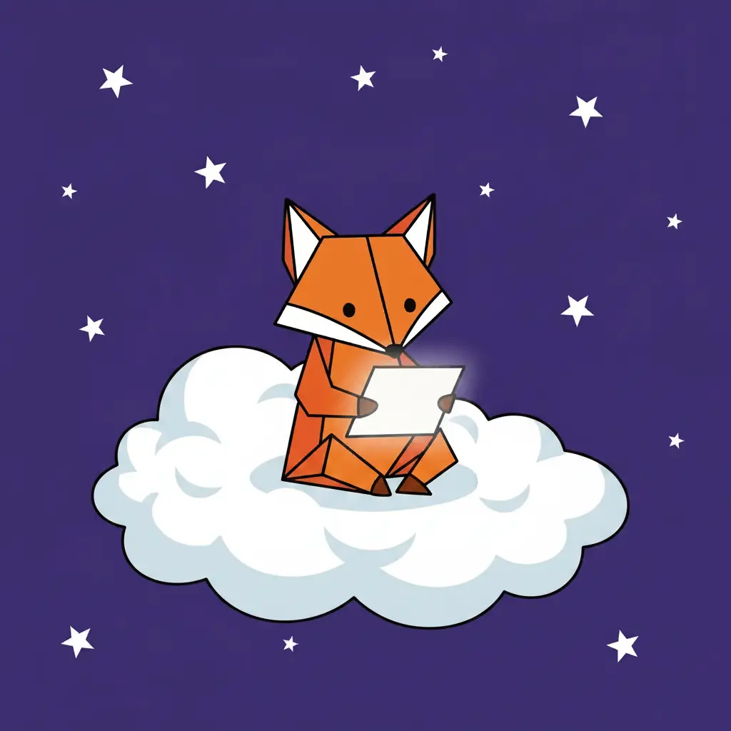 Fos doblando un trozo de papel brillante con sus patitas.