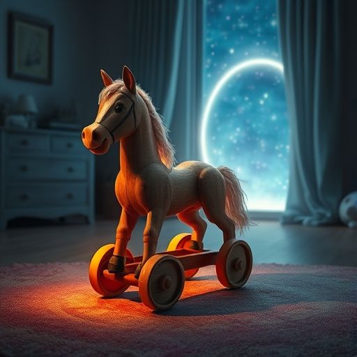 Galope empieza a moverse solo, dirigiéndose a un portal mágico en la noche.