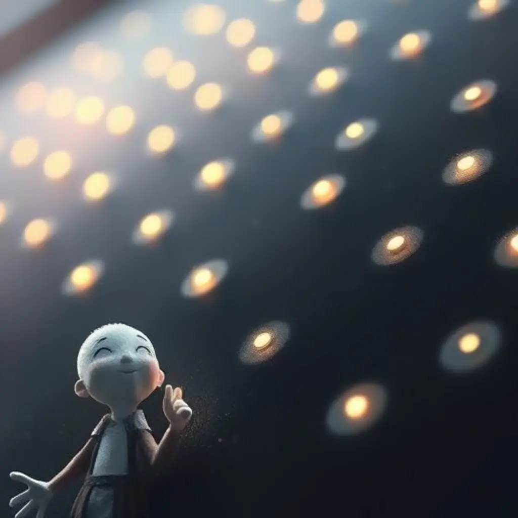 Borrón, la tiza, mira con alegría los muchos 'silencios luminosos' que ha creado.