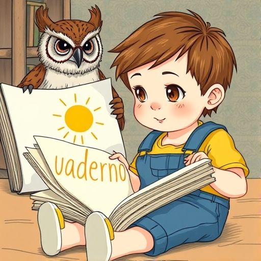 Un sol amarillo aparece mágicamente en Cuaderno en el regazo de Leo.