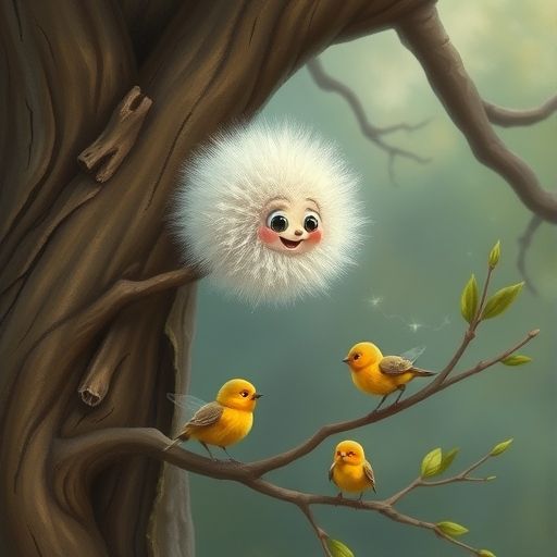 Volador ve a dos pajaritos pequeños y tristes bajo un árbol.