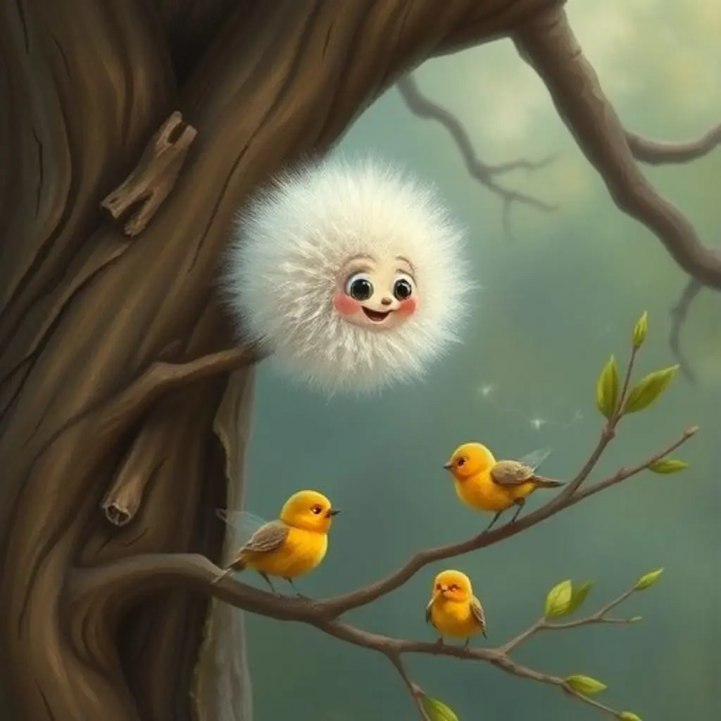 Volador ve a dos pajaritos pequeños y tristes bajo un árbol.