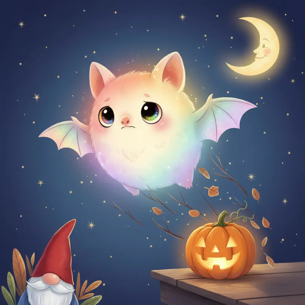 Melo busca algo brillante, pero solo encuentra hojas secas y ramitas, sintiéndose un poco triste.