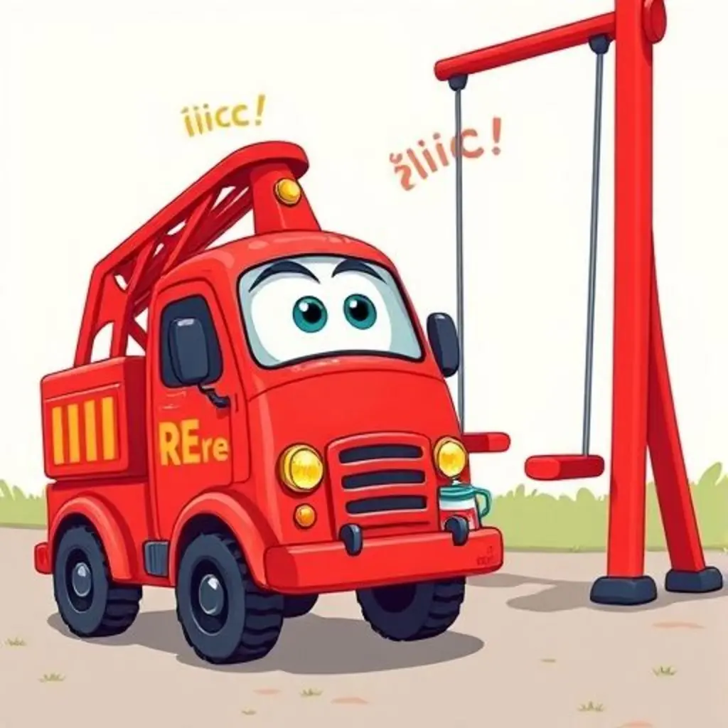 Rojo Fuego engrasando los columpios ruidosos.