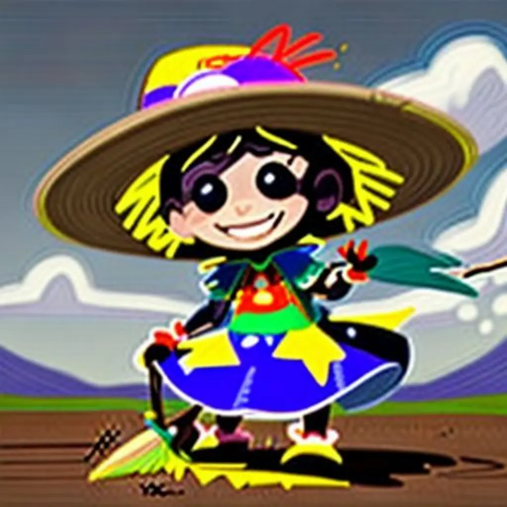 Sombrero Risitas desvía una ramita para proteger a una hormiguita que lleva un trozo de pan.