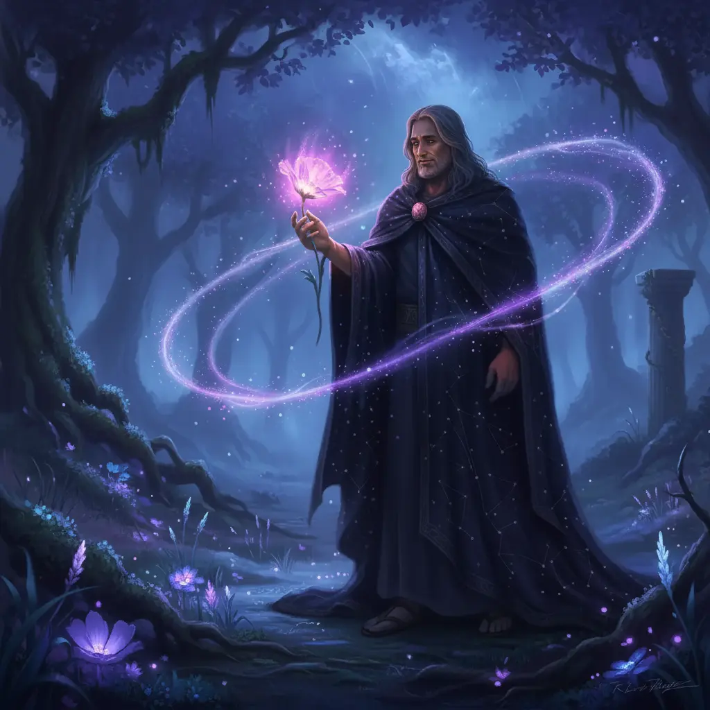 Hades sonríe en la caverna, sintiendo la magia de las voces y las canciones.