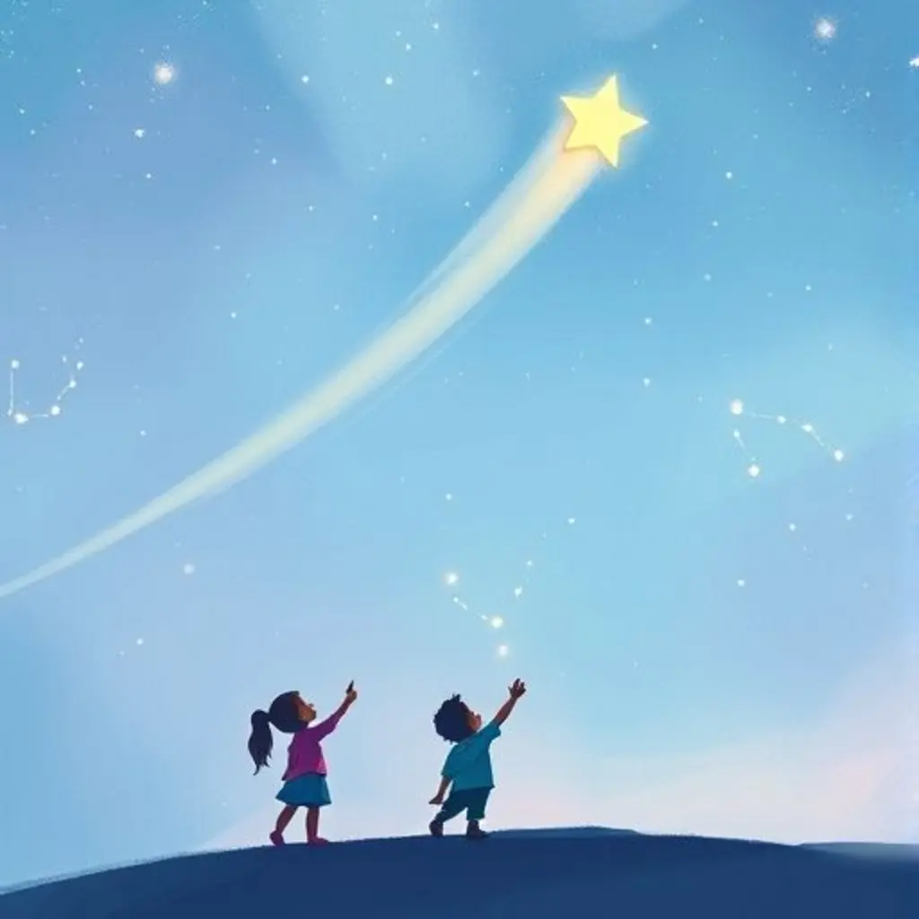 Niños en la Tierra miran asombrados las constelaciones nuevas de Rayito.