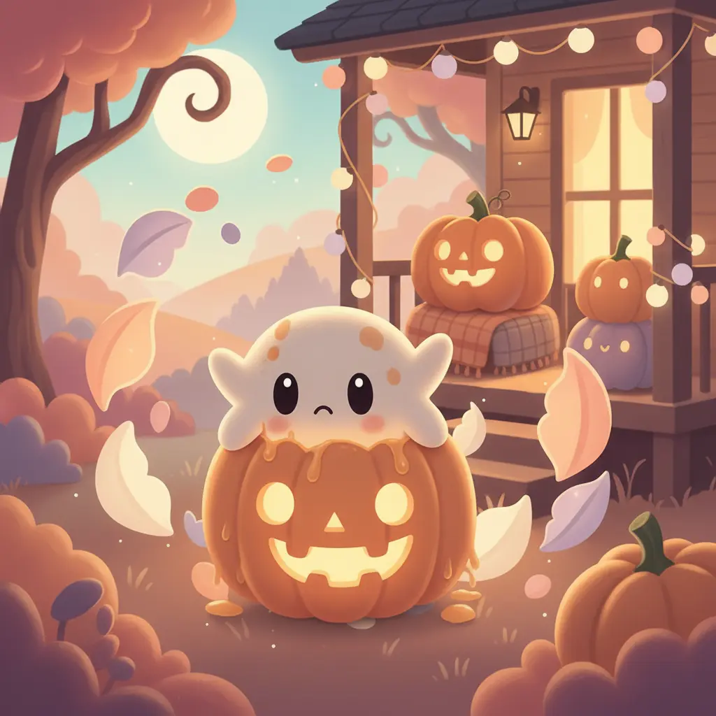 Boo-Blando tropieza y cae de cabeza dentro de la calabaza, su cuerpo de malvavisco comienza a derretirse.