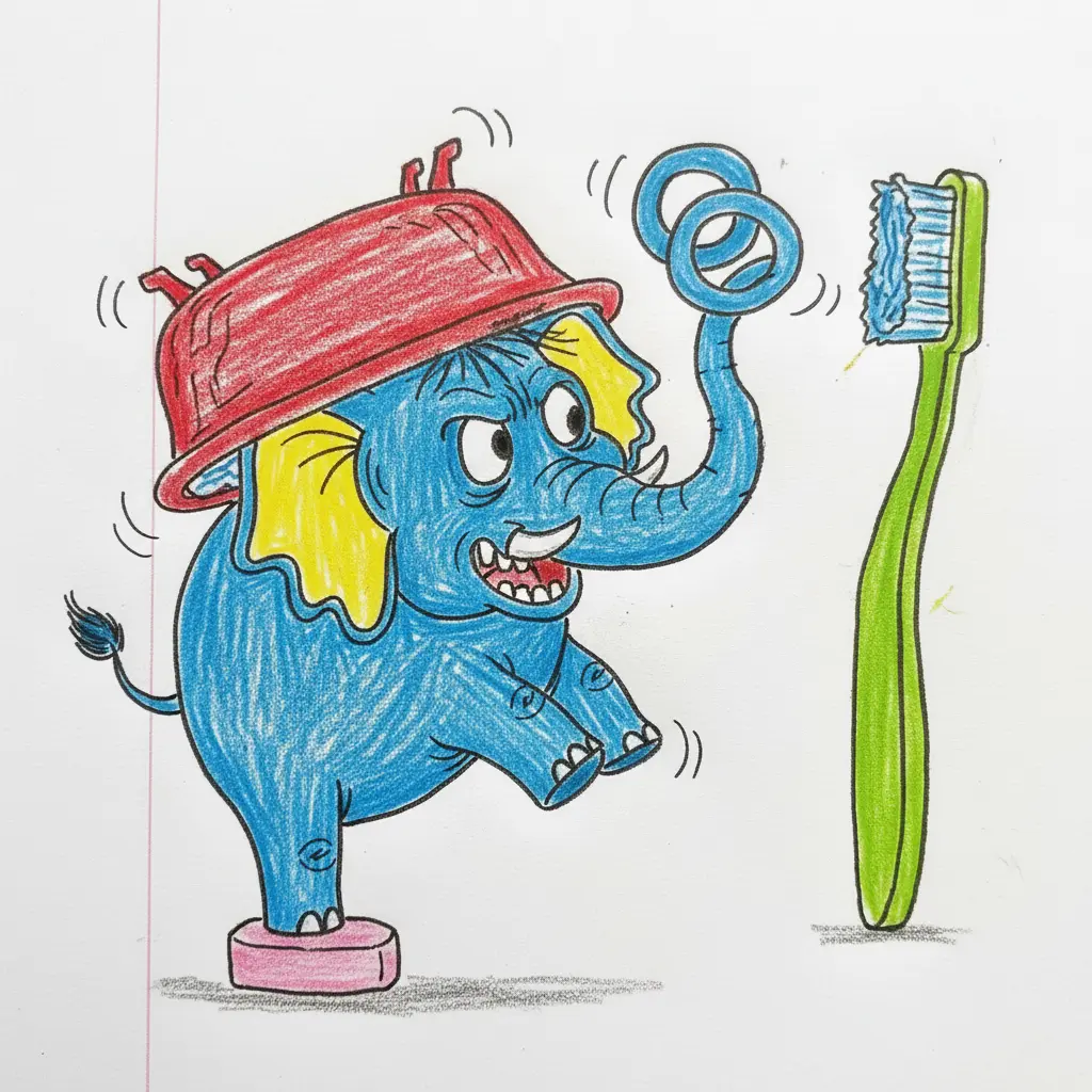 Dante usa la bañera como sombrero y hace equilibrio sobre una barrita de jabón rosa.