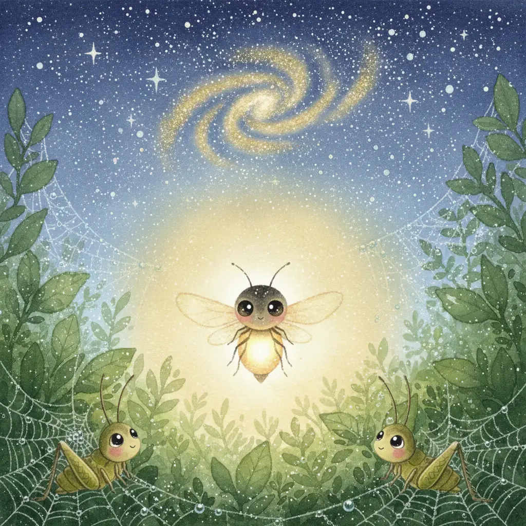 Luna, feliz, ilumina la noche con sus estrellas de rocío para consolar.