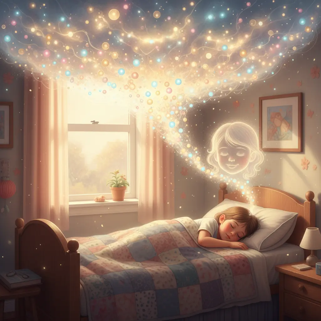 Los deseos regresan a los dulces sueños de los niños, llenándolos de calma.