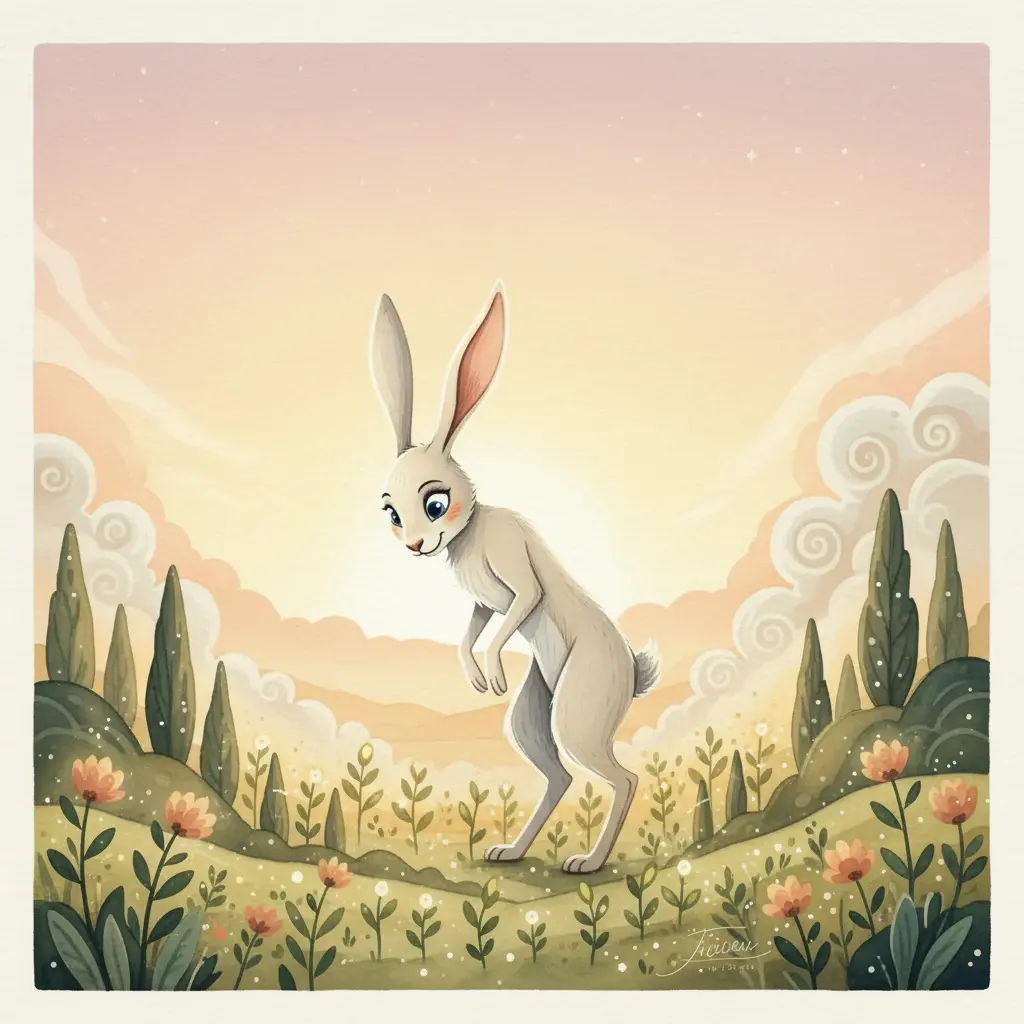 A la mañana siguiente, Lucía descubre pequeños brotes brillantes en lugar de estrellas fugaces.