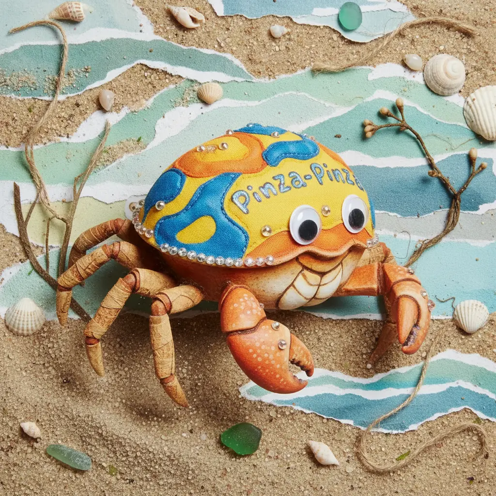 Un cangrejo Pinza-Pinza camina de lado en la arena.