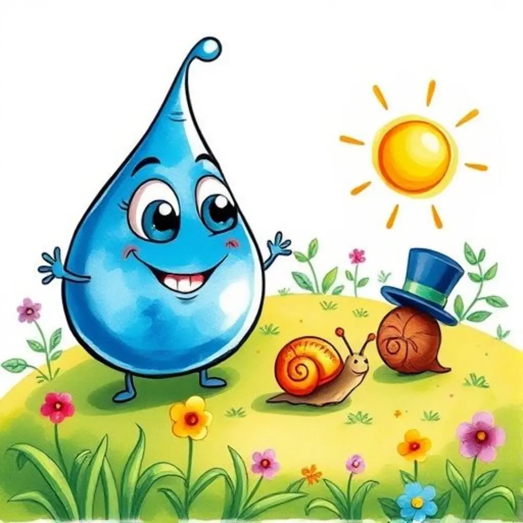 Agua Color se expande en un paisaje con un caracol y flores.