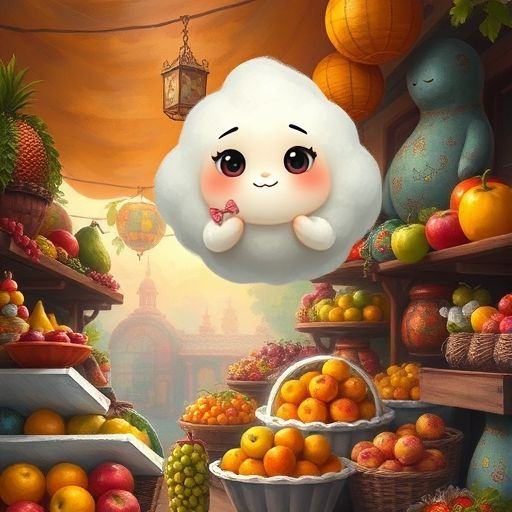 Portada de La Nube Dulce y el Mercado Mágico