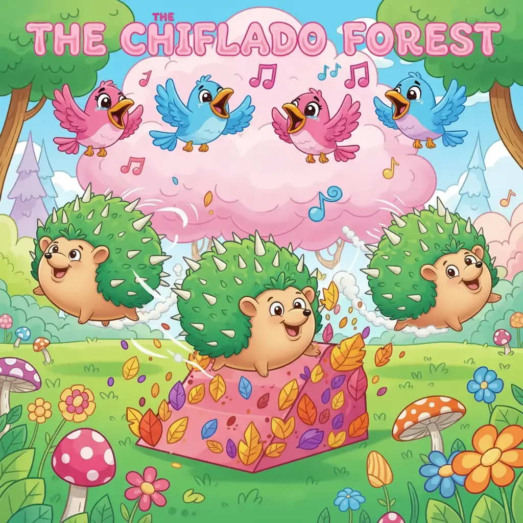 Los erizos salen disparados de una pila de hojas y caen en una nube gigante de algodón de azúcar.