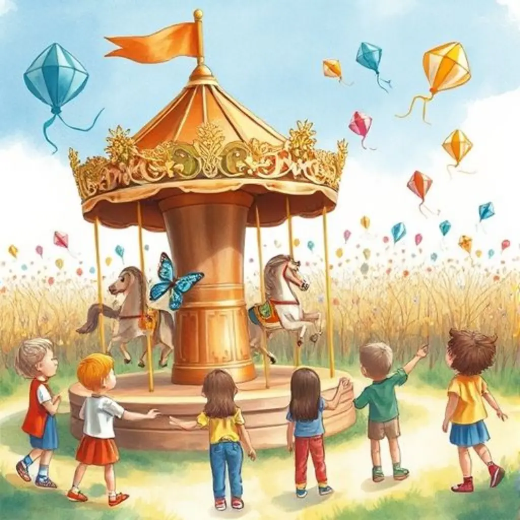 Las cometas de los niños vuelan alto en el cielo gracias al viento de Brinco.