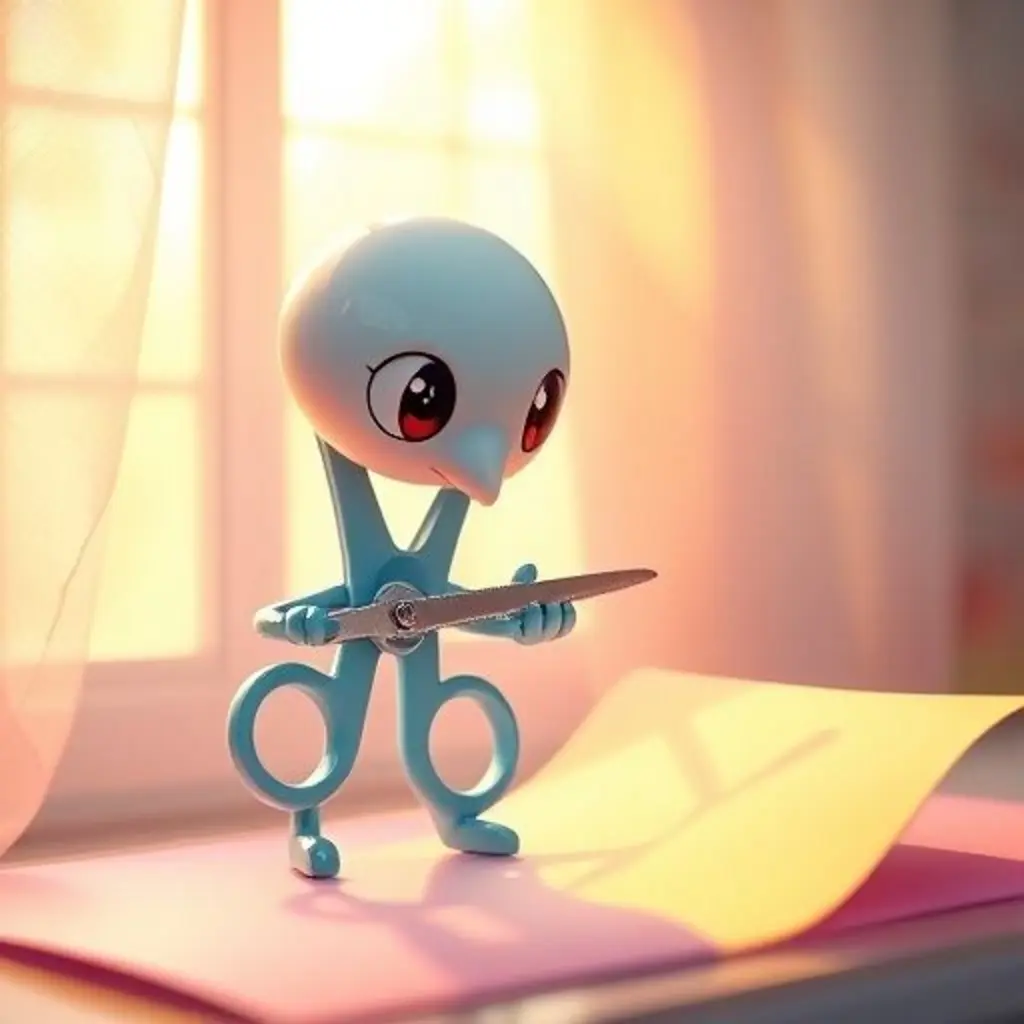 Cortito haciendo pequeños cortes en un papel, que empieza a curvarse.