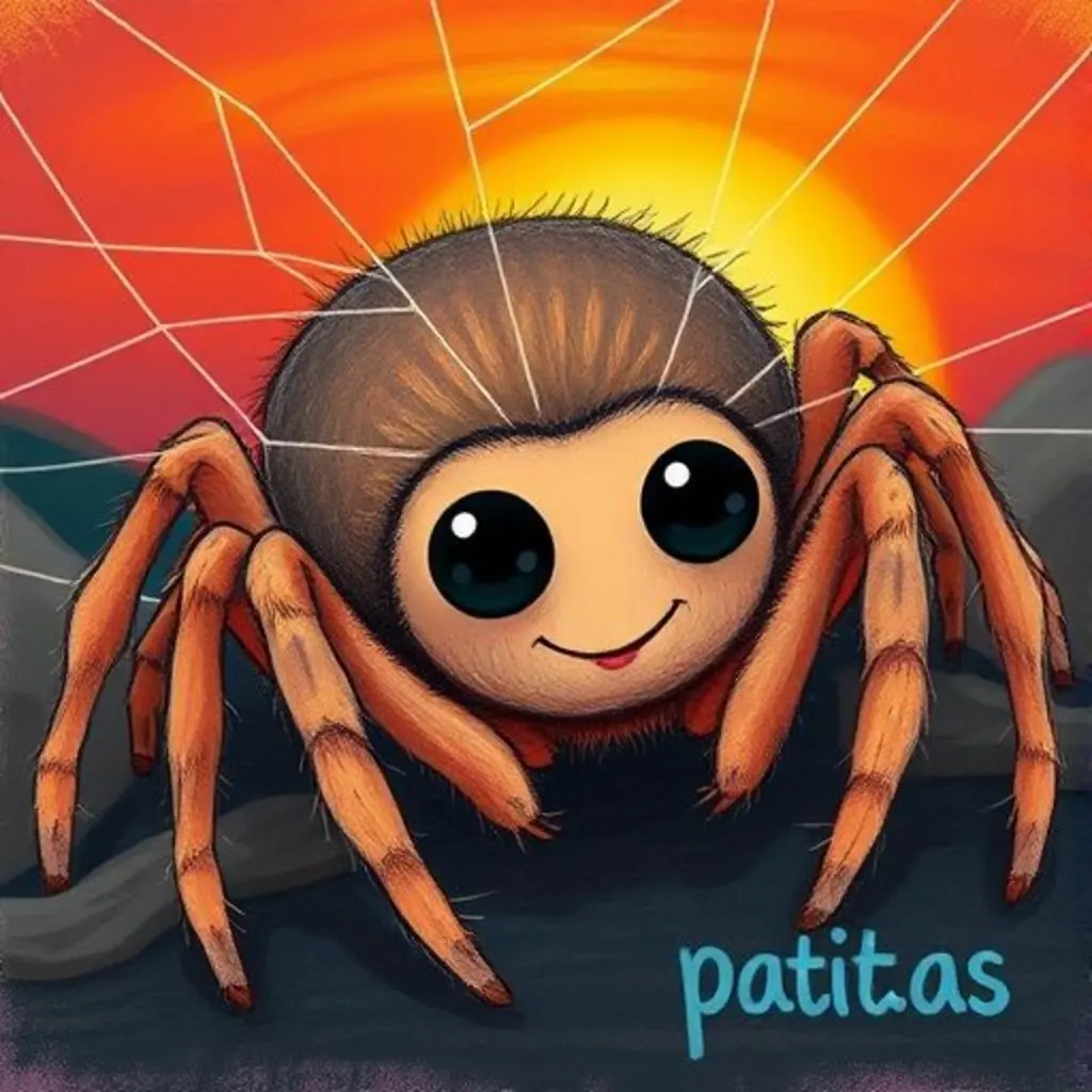 Patitas teje hilos para atrapar los colores del atardecer.