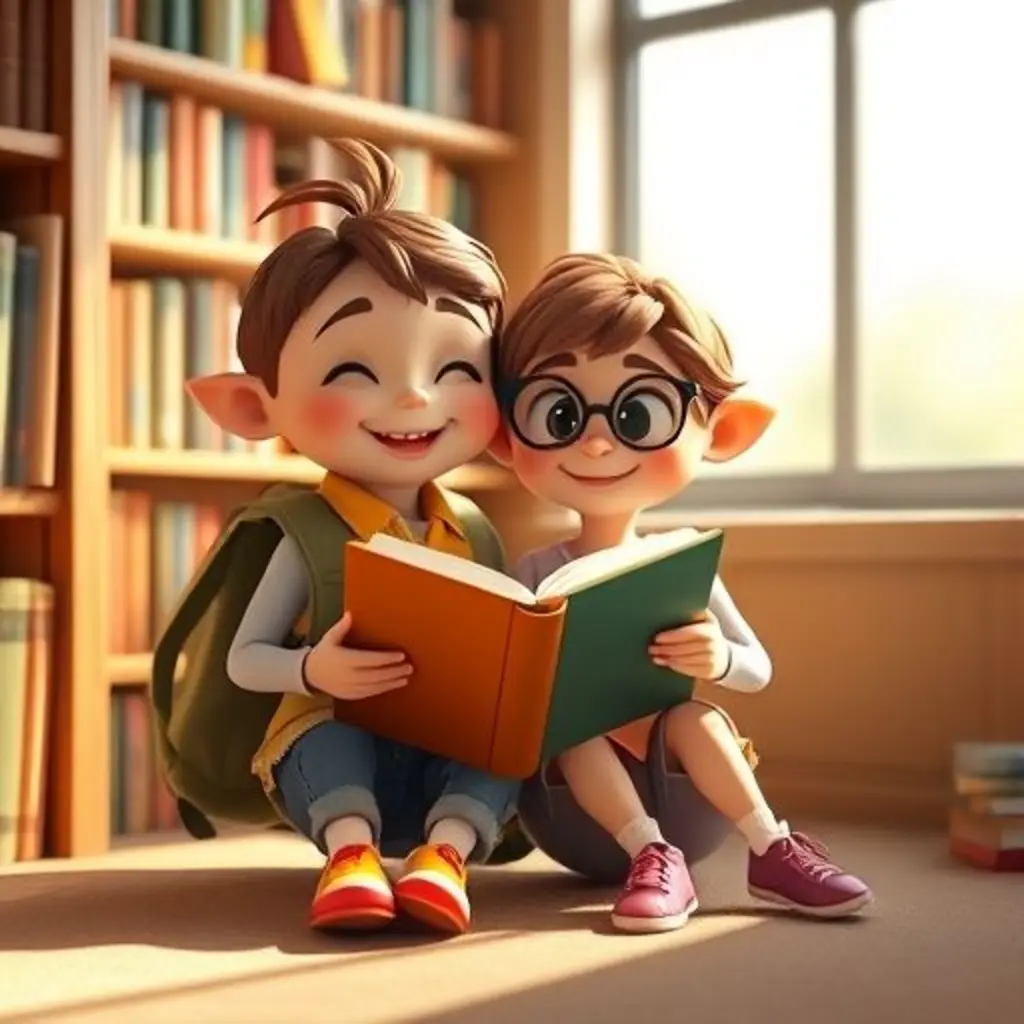 Tecorbellón y Gusanoberto, el gusanito, compartiendo la lectura del libro.