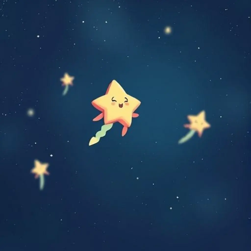 Rayito, una estrella fugaz pequeña, desacelera su caída en el cielo nocturno.