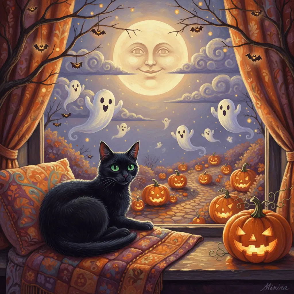 Portada de Minina y la Sombra Traviesa de Halloween