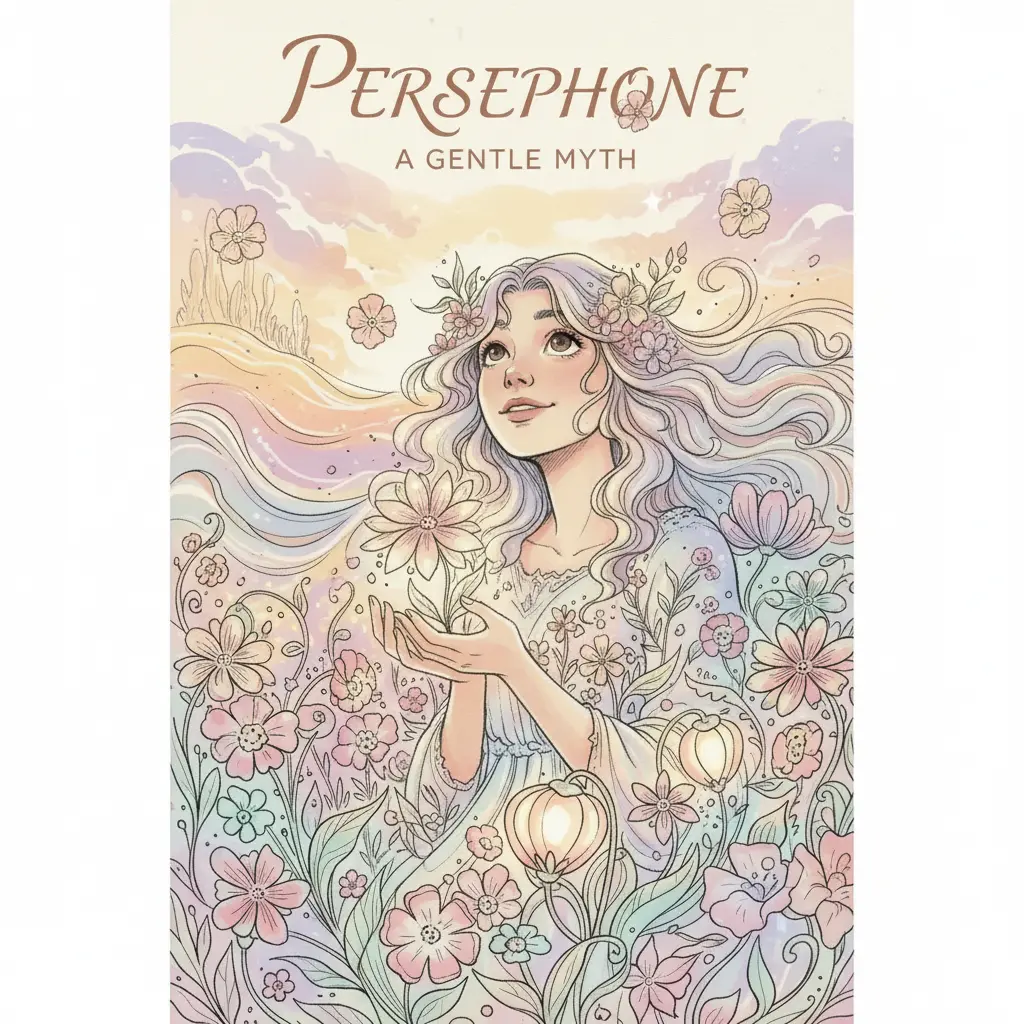 Perséfone mira al cielo, asombrada por el secreto que ha escuchado.