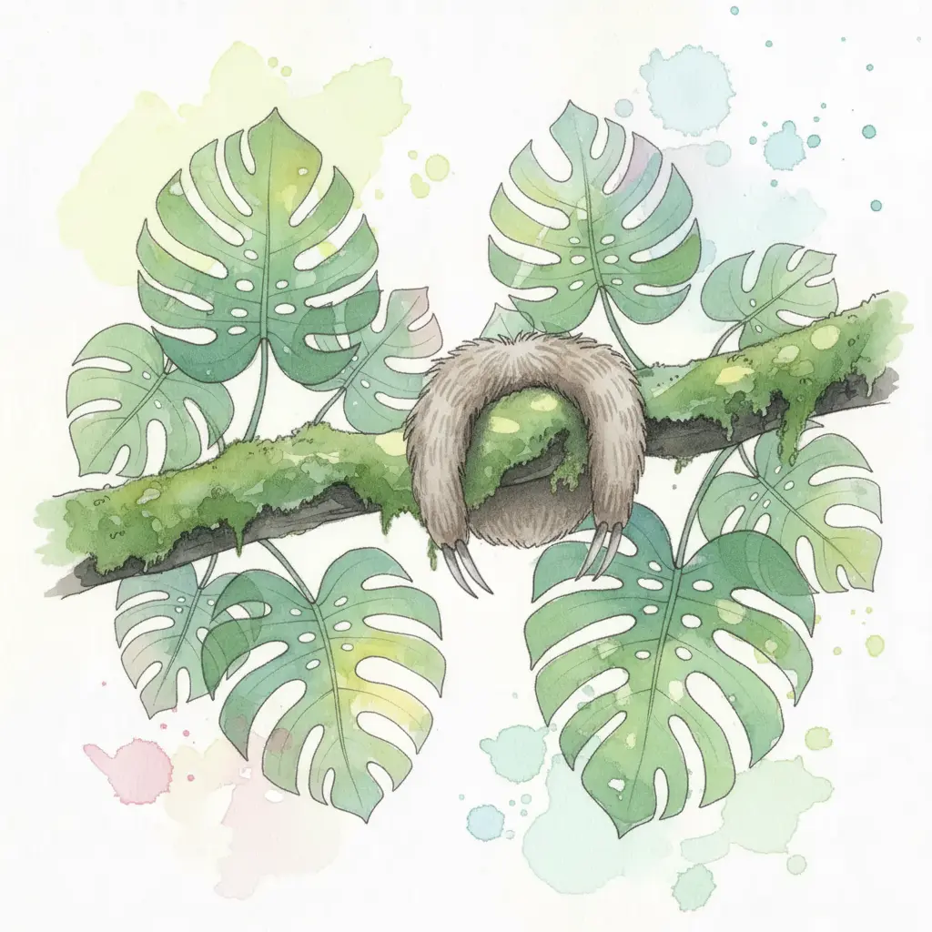 Se ve un trozo de pelo largo y despeinado de color café junto a las garras en la rama.