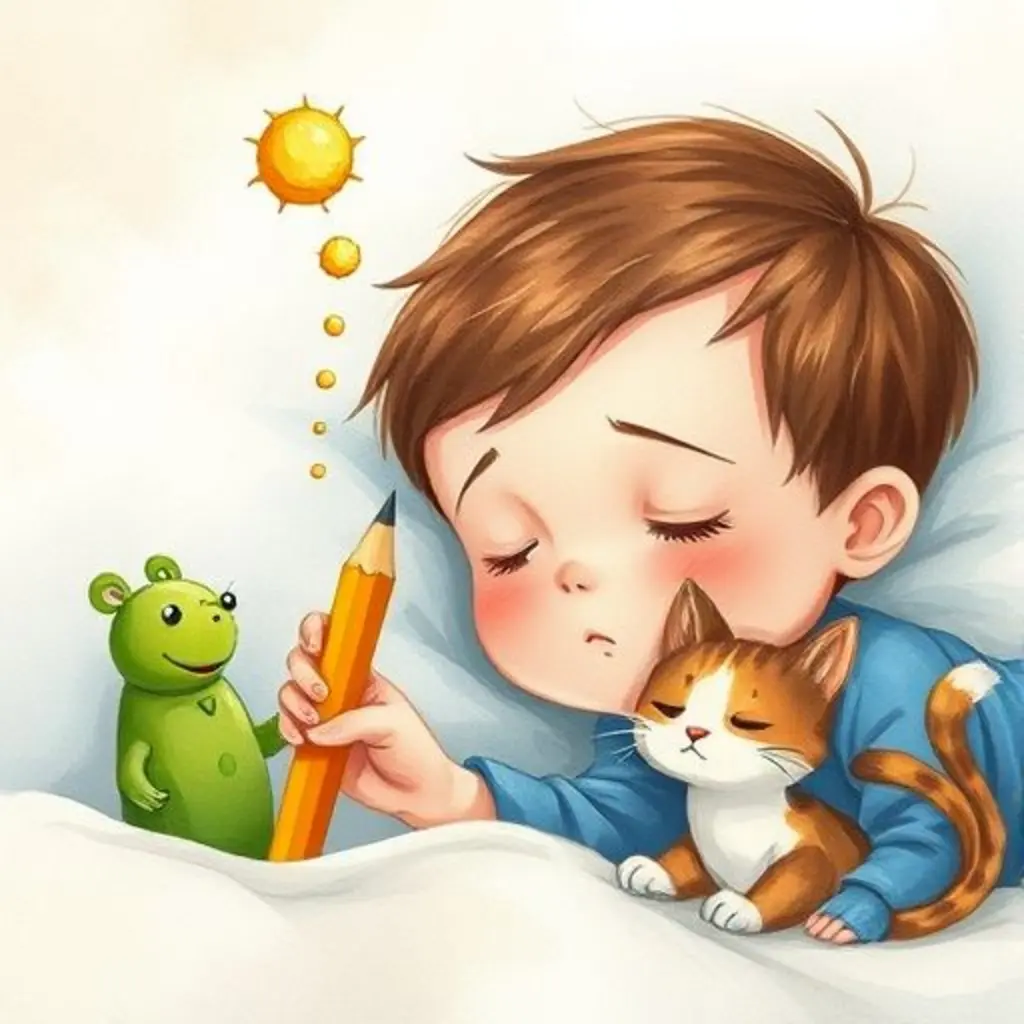 PuntaFina afila otro lápiz y una chispa cae en la nariz de Leo dormido.