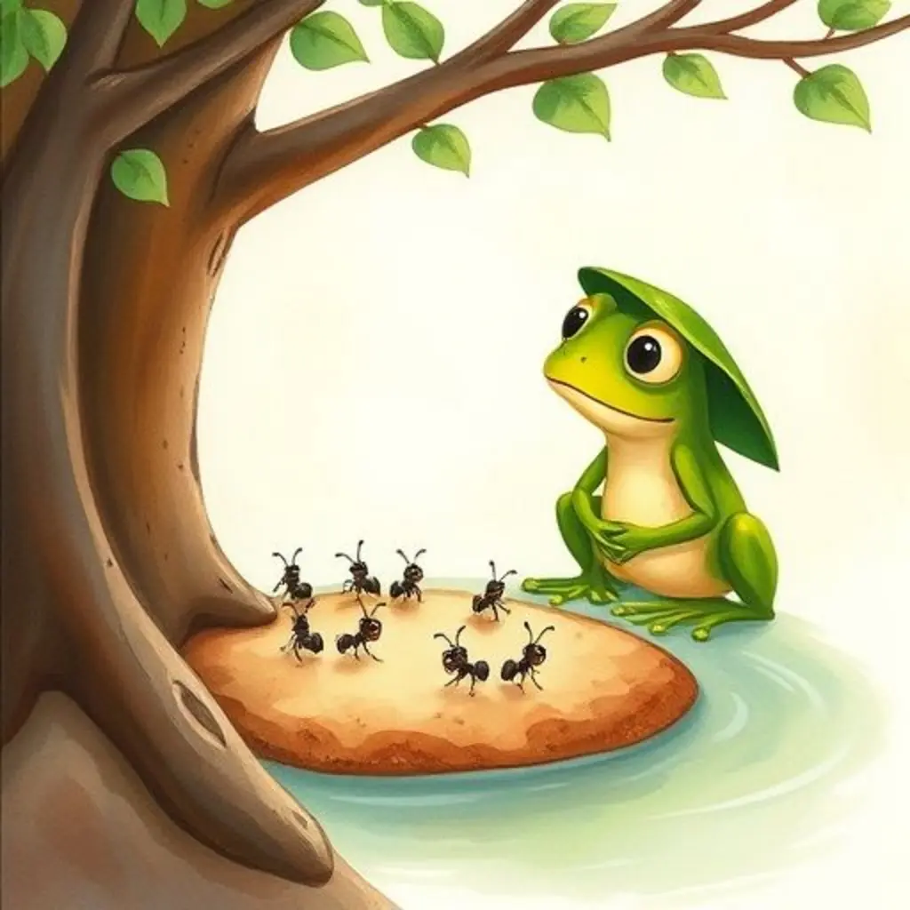 Salto ve a unas hormiguitas atrapadas en una isla de tierra rodeada de agua.