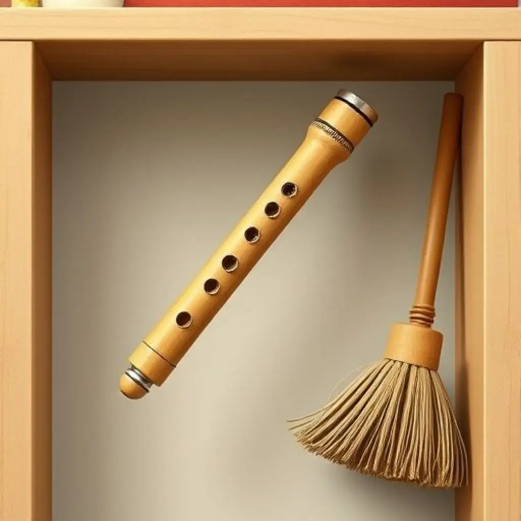 Melody cayendo de la estantería después de que un conserje tropieza.