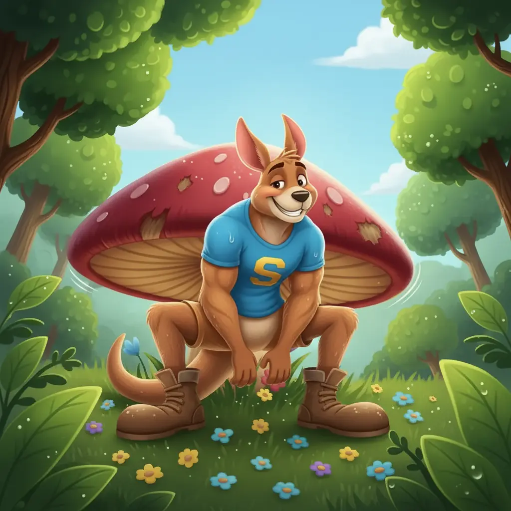 Saltarín aterriza suavemente, cansado pero sonriente, listo para más rebotes.