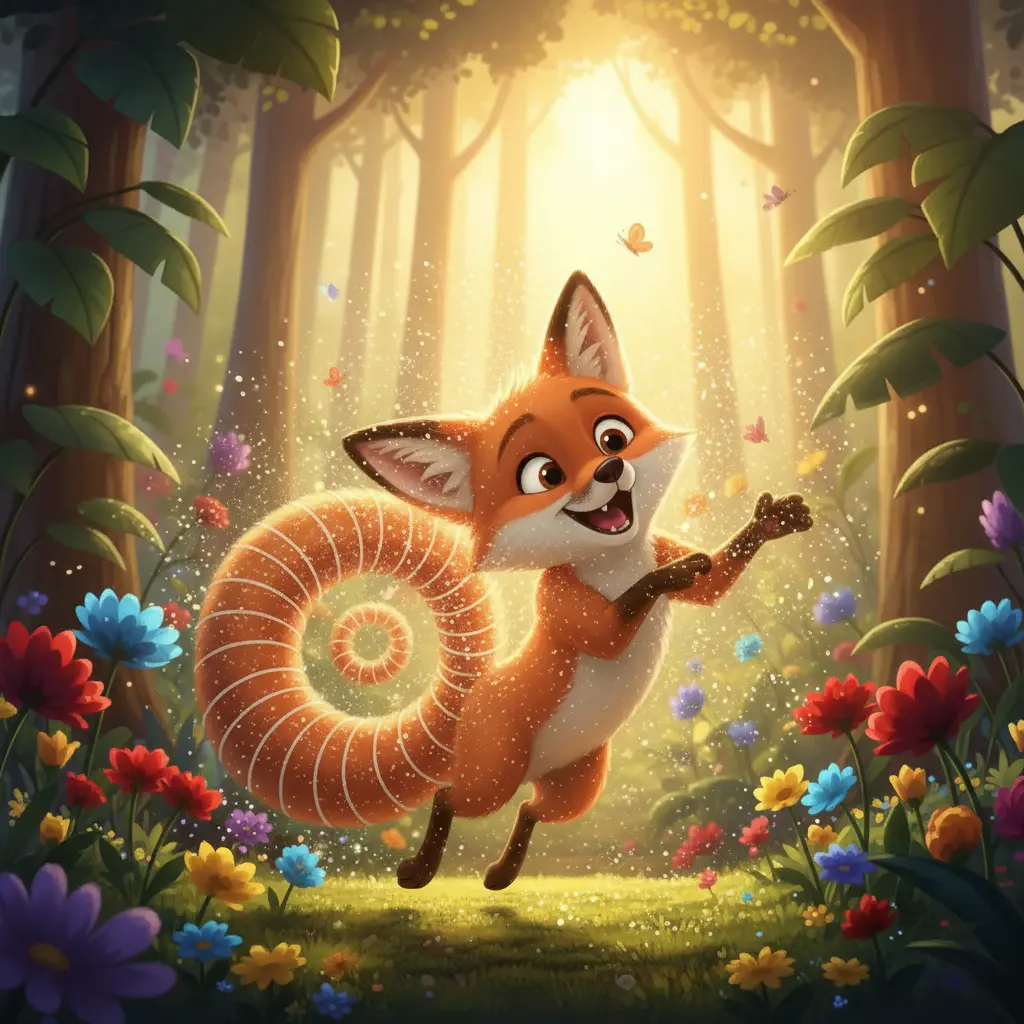 El zorrito sacude su pelaje mojado y sigue explorando.