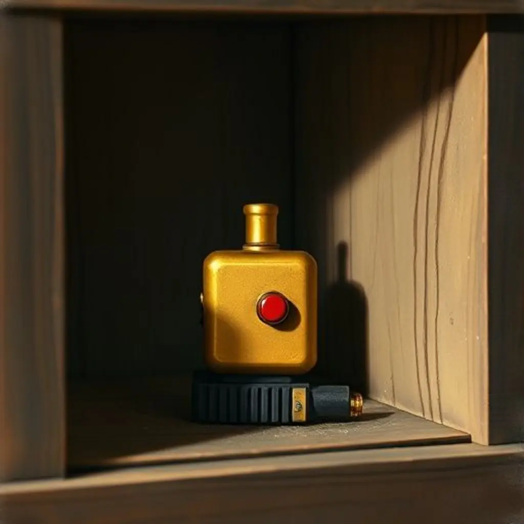 Un pequeño silbato de tren de juguete, llamado Silbato, olvidado en el rincón de una caja de juguetes.