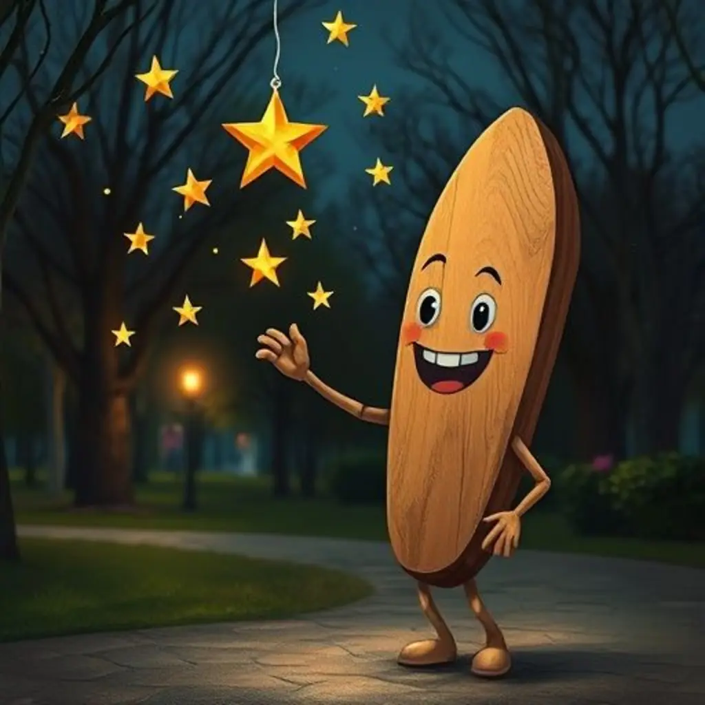 Palito intenta atrapar una estrella fugaz con su forma de cuchara.