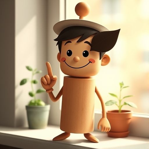 Rodolfo muestra una sombra aplanada a una niña, cerca de una planta de albahaca.
